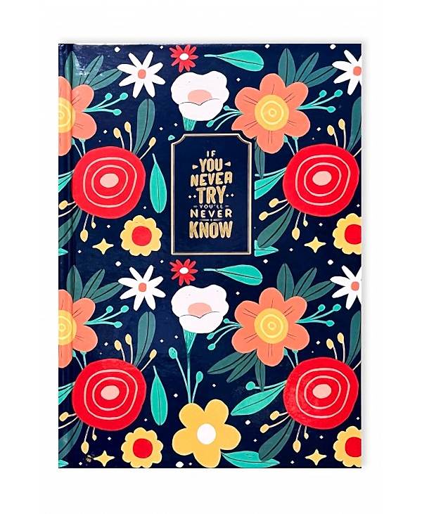 15x21 Sert Kapaklı Çiçekli Tasarım Defter