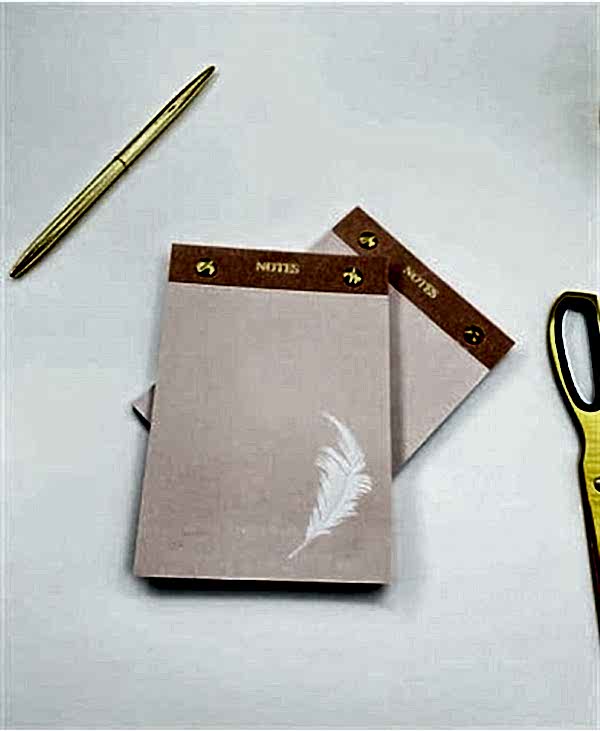 Pink Feather Notepad A6